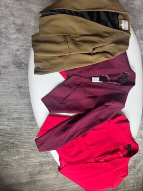 BCBGMaxAzria Olive, Burgundy & Fuchsia Blazer Trio